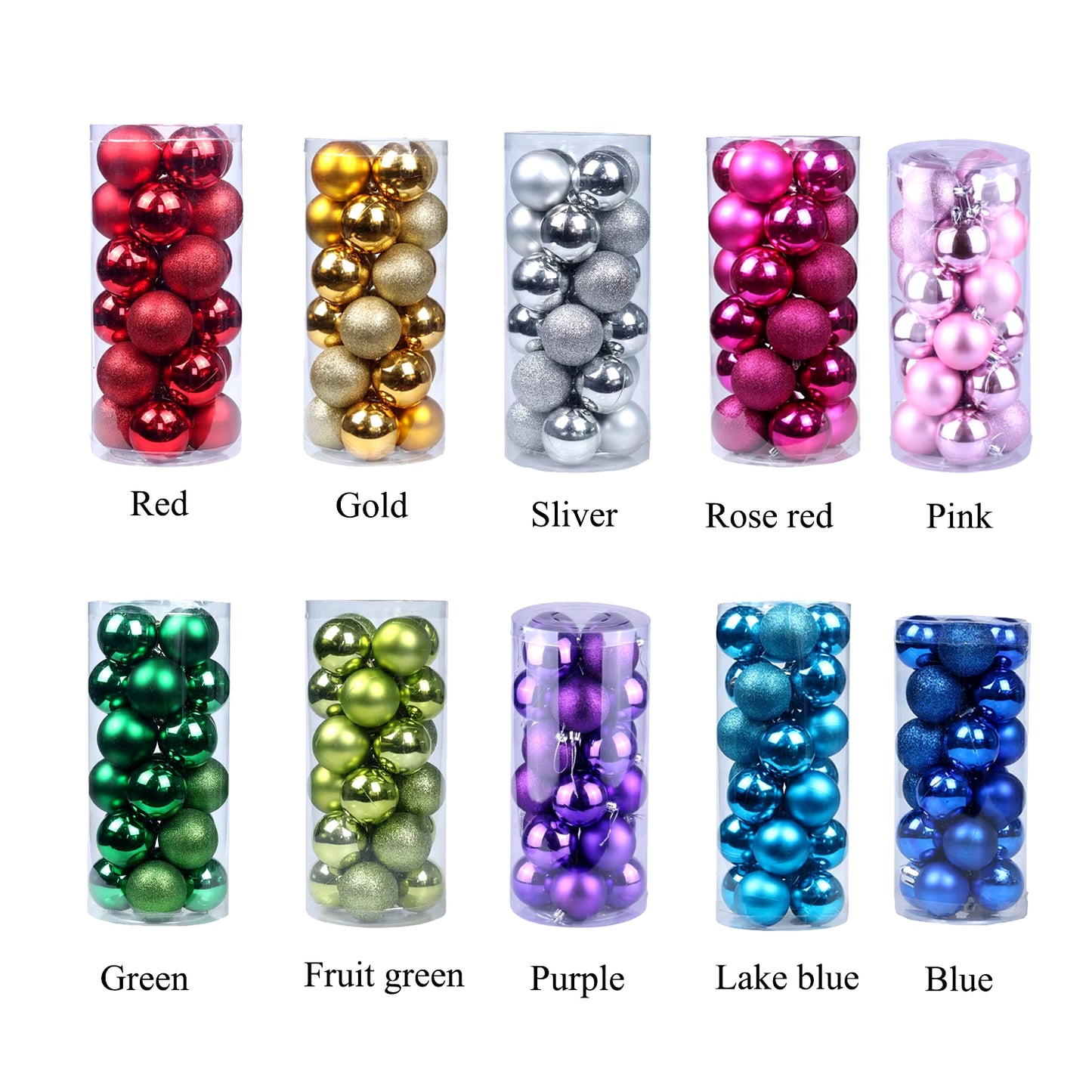 24Pcs Christmas Balls for Christmas Tree Pendants Shatterproof Christmas Balls Xmas Ornaments 2024 Navidad Gift Home Decorations